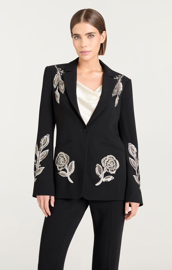 Cinq à Sept Metal Paisley Karlie Blazer Black