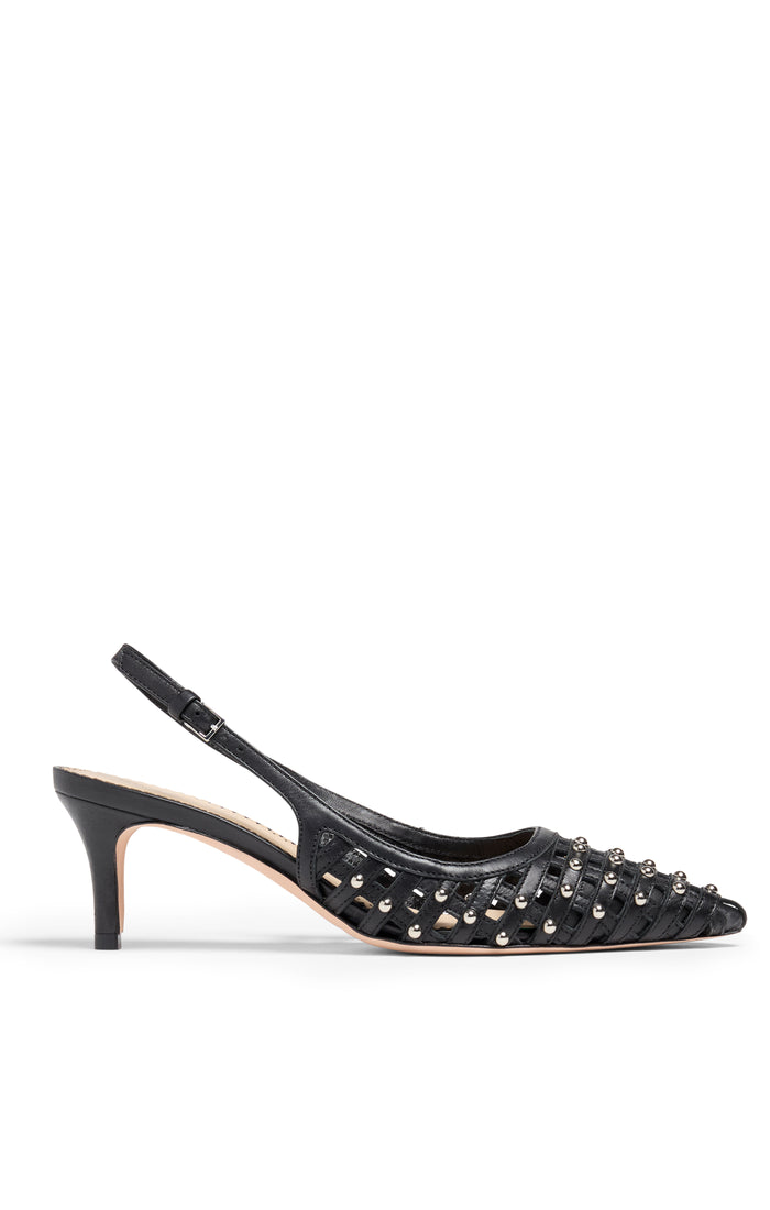 cinq à sept Rena Cage Studded Slingback Pump Black