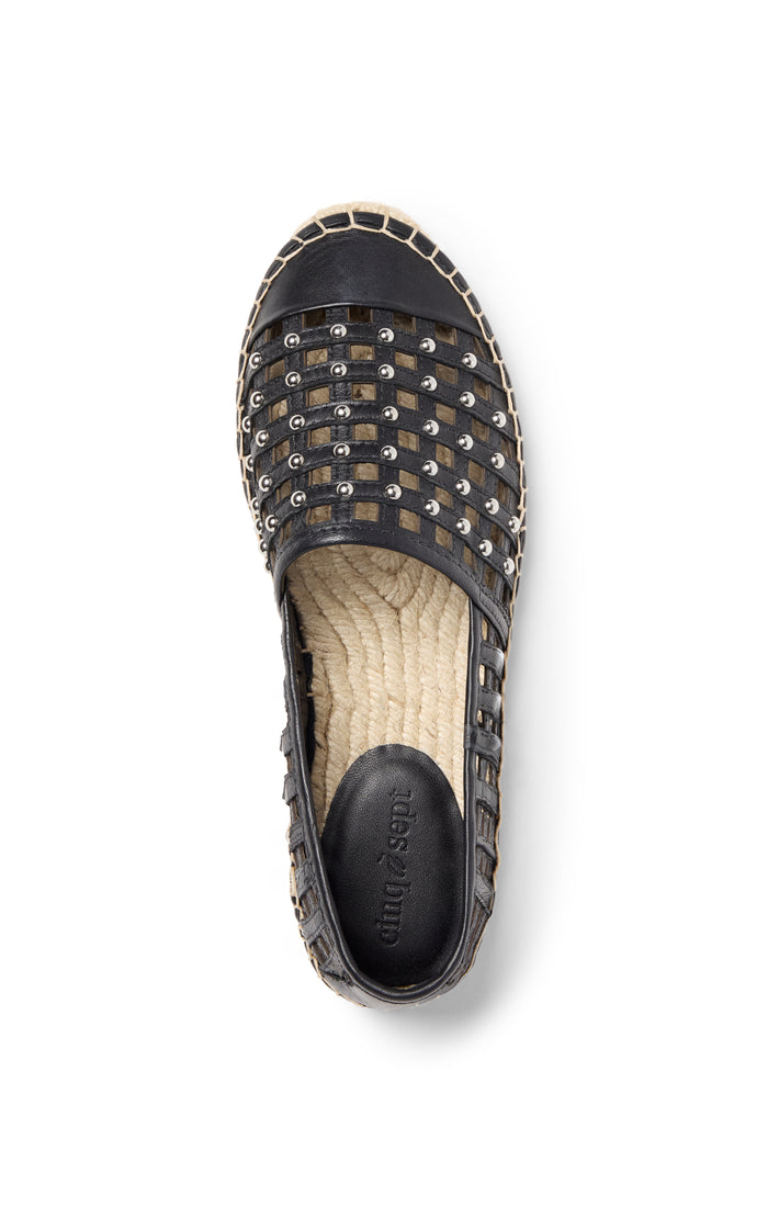 Cinq à Sept Rochel Cage Studded Espadrille Black