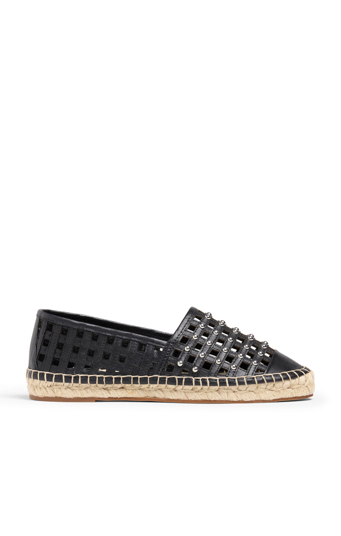 cinq à sept Rochel Cage Studded Espadrille Black