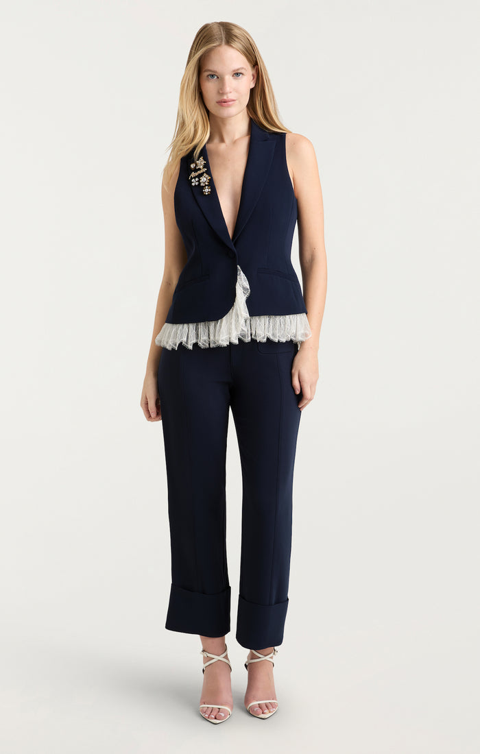 Cinq à Sept Roxie Vest Navy/ivory