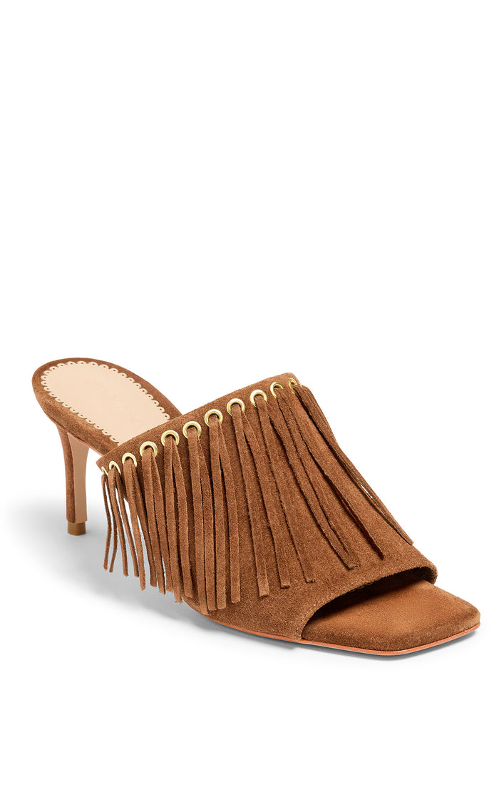 Cinq à Sept Sabrina Fringe Mule Golden Sienna