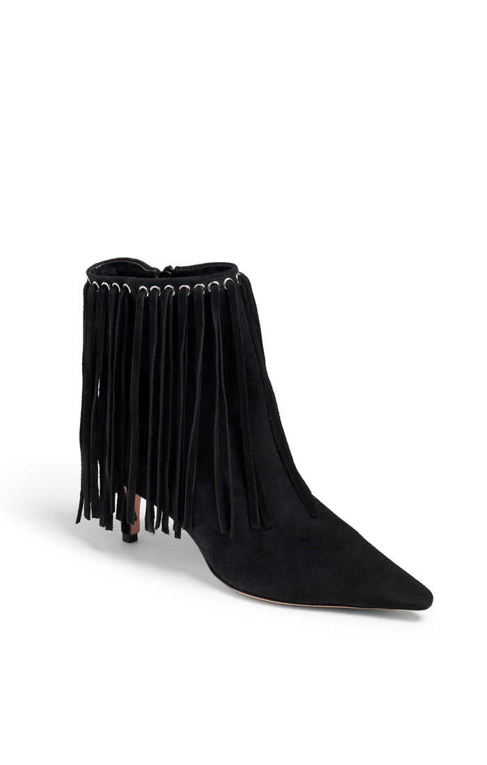 Cinq à Sept Sammy Fringe Ankle Boot Black