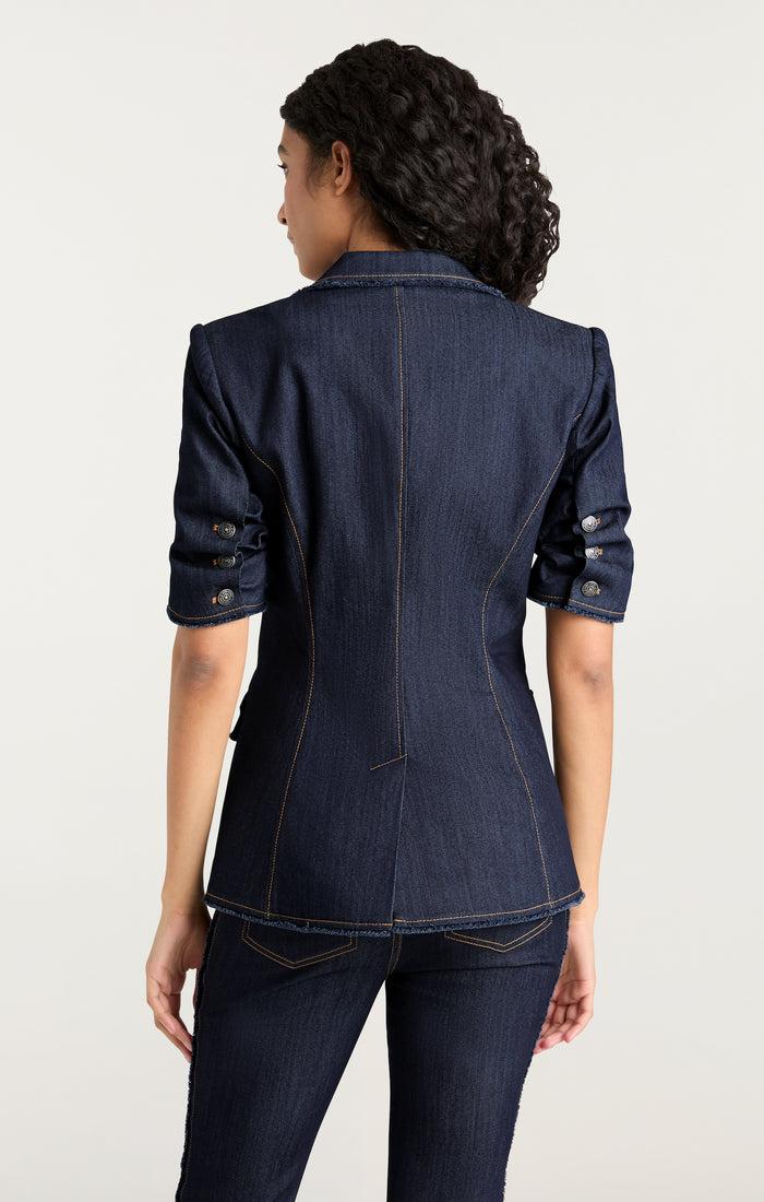 Cinq à Sept Short Sleeve Sallie Blazer Indigo