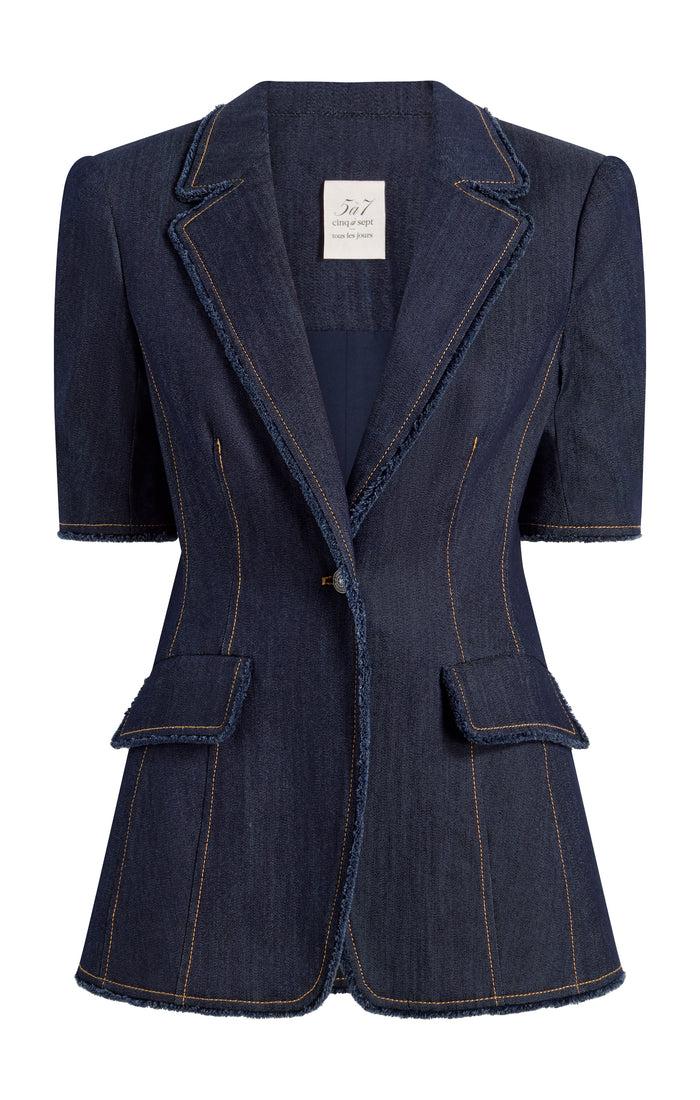cinq à sept Short Sleeve Sallie Blazer Indigo