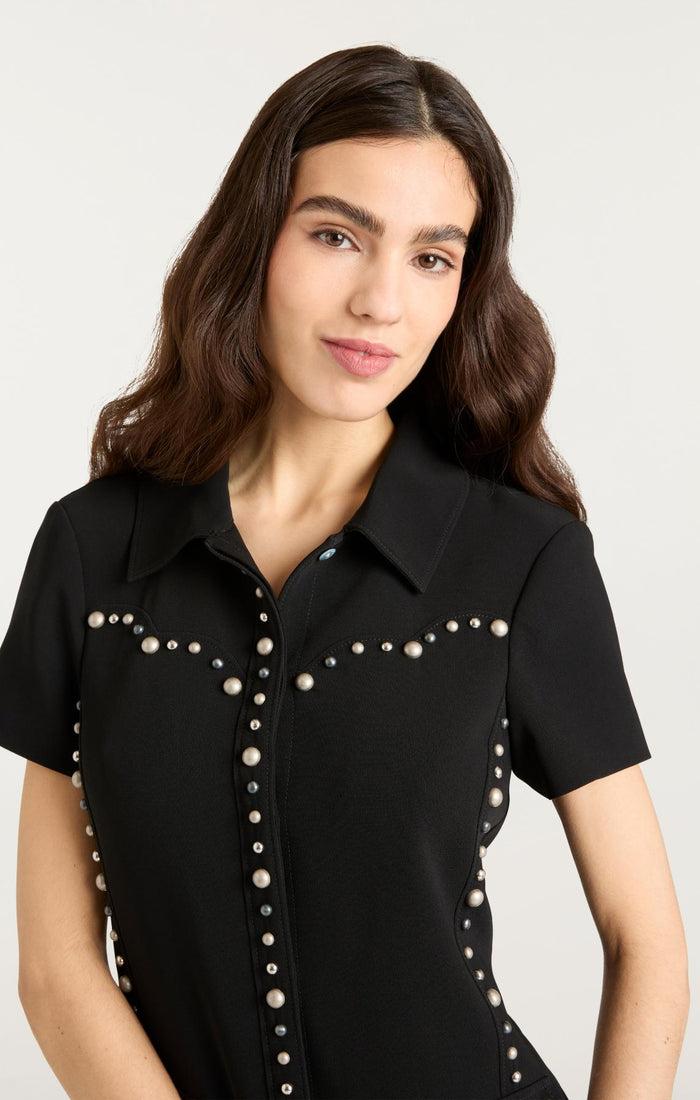 Cinq à Sept Studded Florencia Dress Black