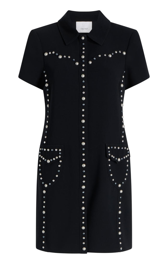 cinq à sept Studded Florencia Dress Black