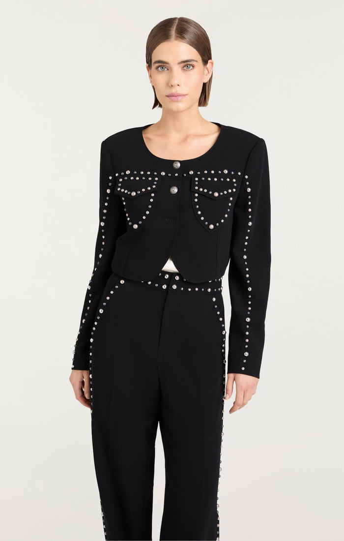 Cinq à Sept Studded Olga Jacket Black