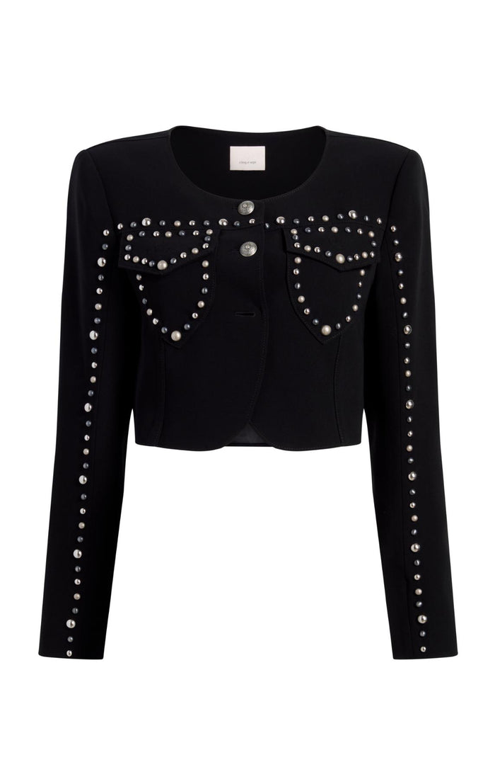 cinq à sept Studded Olga Jacket Black