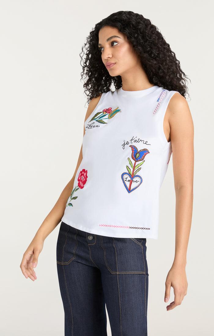 Cinq à Sept Summer Love Blaine Tee White/multi