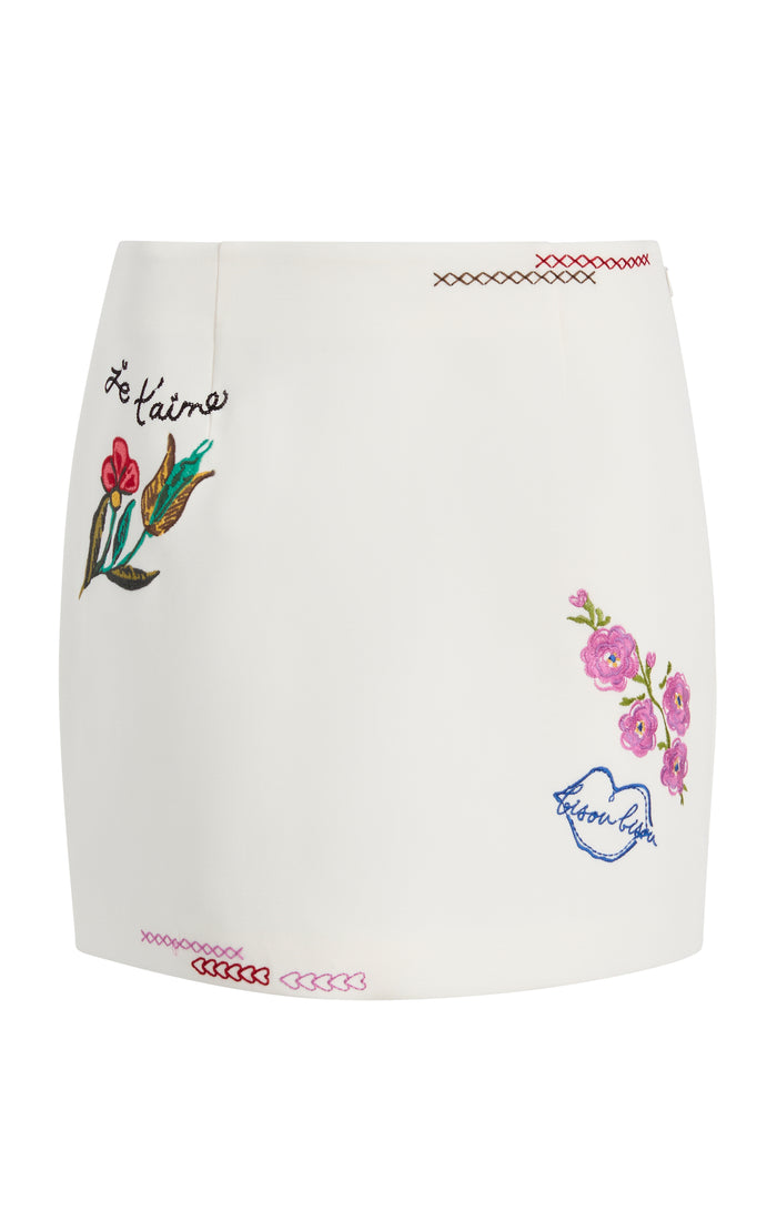 cinq à sept Summer Love Doris Skirt Ivory/multi