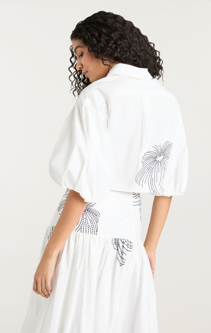 Cinq à Sept Sunburst Rhea Top White/navy