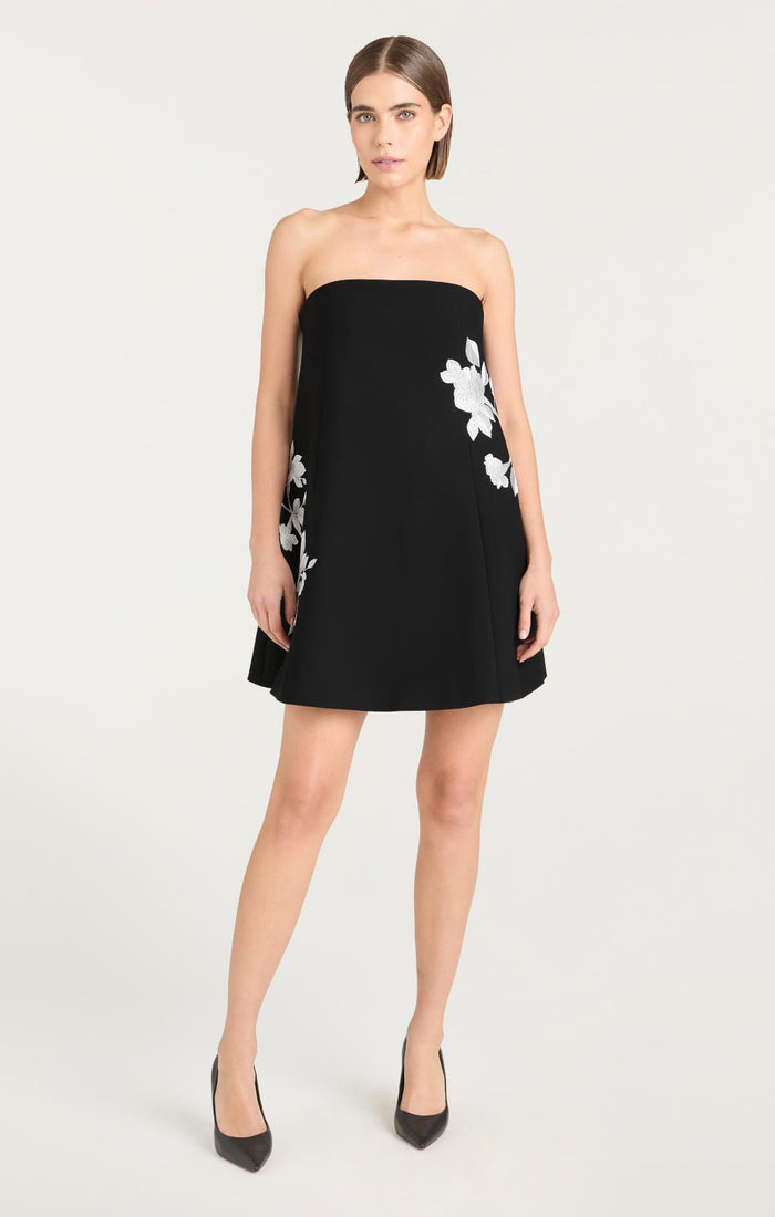 Cinq à Sept Trailing Floral Irla Dress Black/ivory