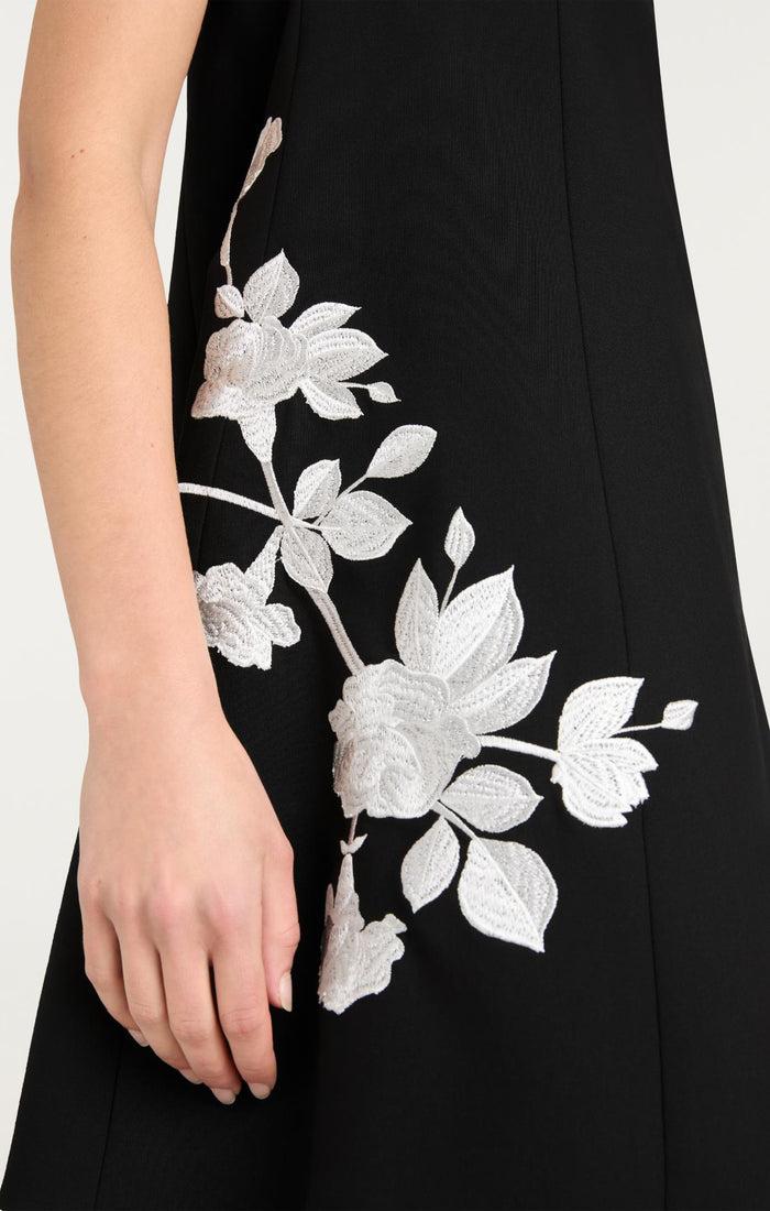Cinq à Sept Trailing Floral Irla Dress Black/ivory