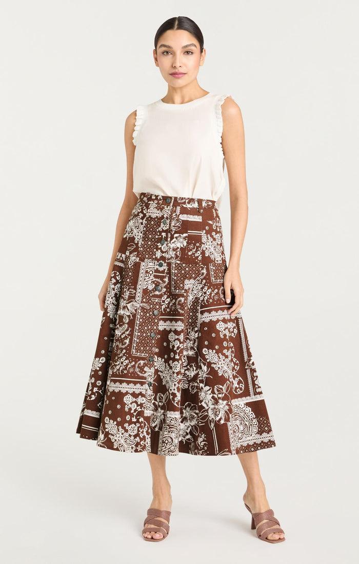 Cinq à Sept Veena Skirt Dark Sepia