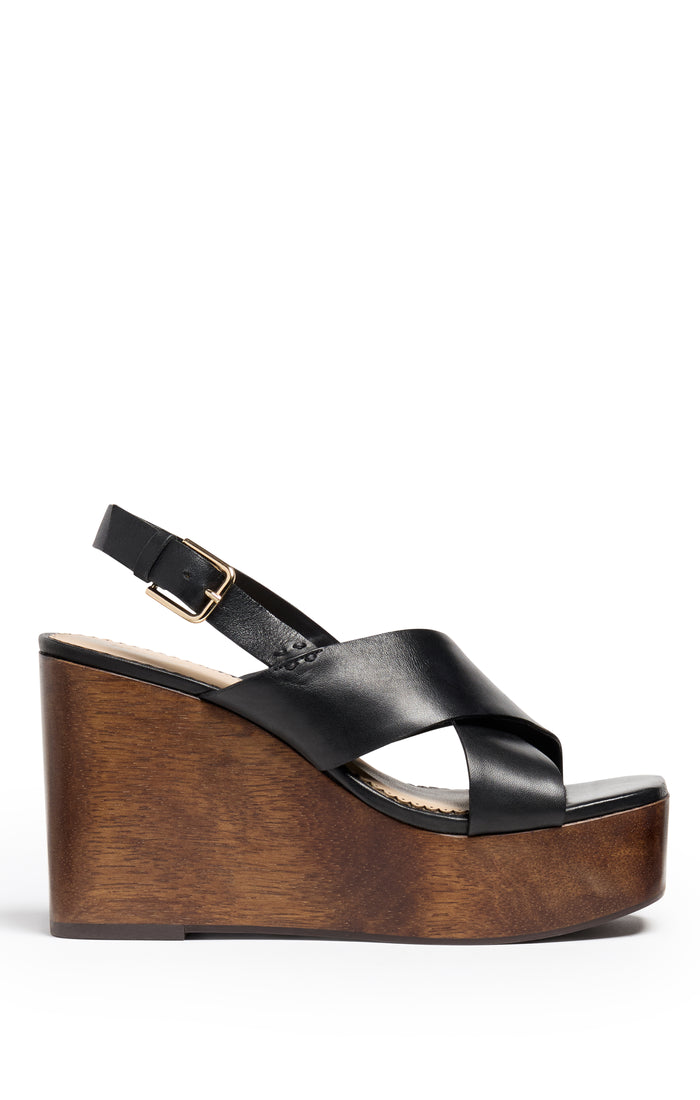 cinq à sept Vinny Wedge Sandal Black
