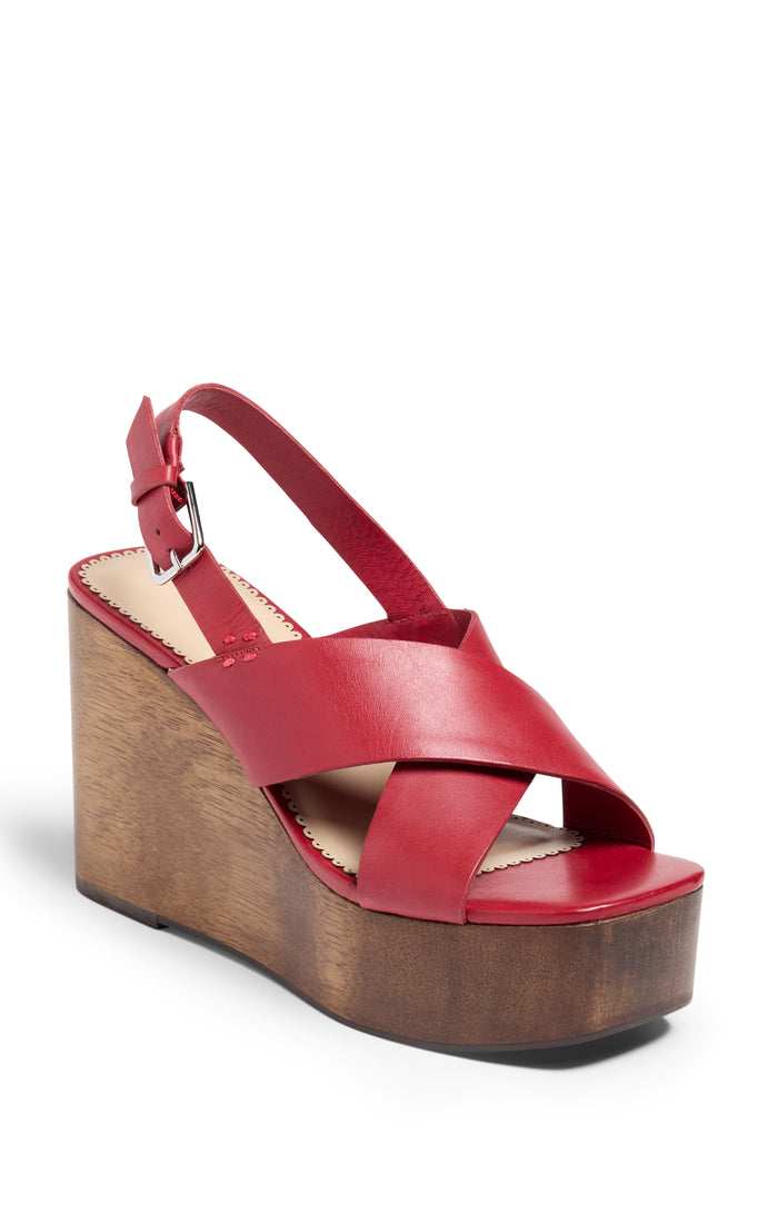 Cinq à Sept Vinny Wedge Sandal Bordeaux