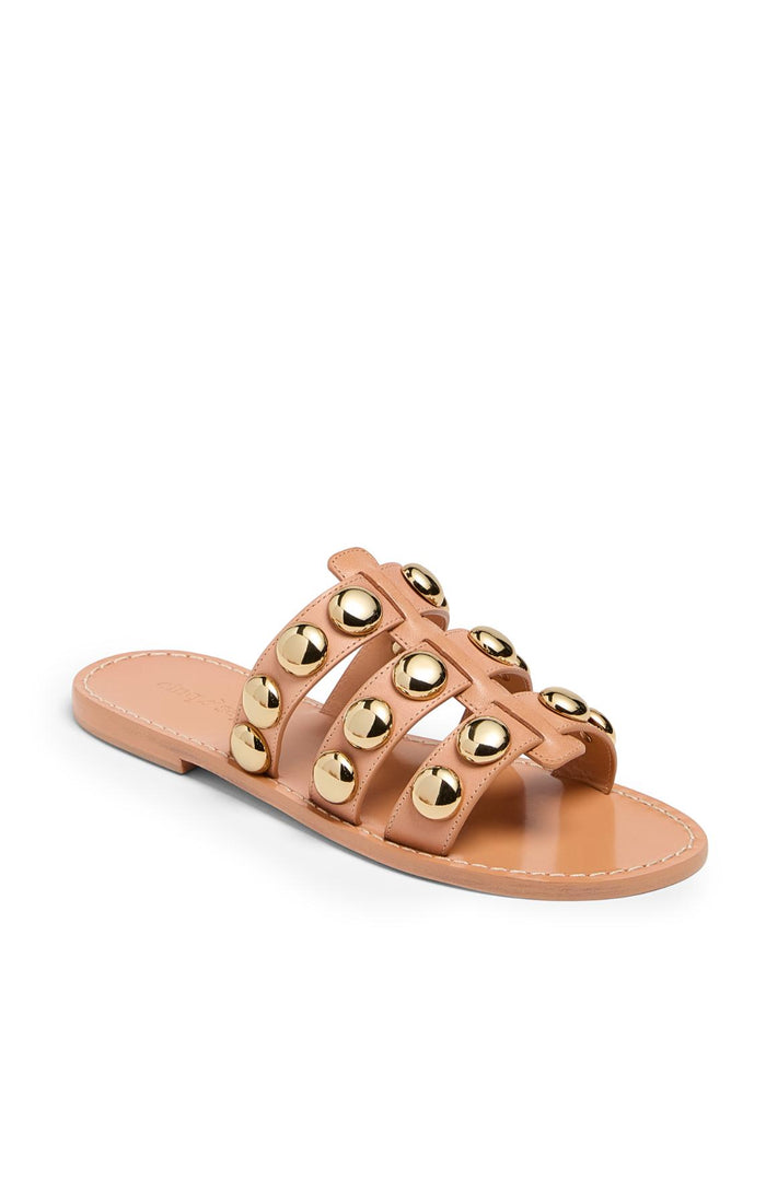 Cinq à Sept Virginia Studded Slide Tawny (pinkish)