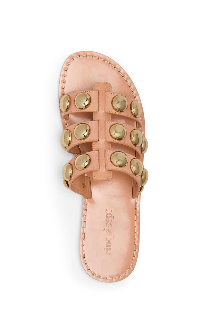 Cinq à Sept Virginia Studded Slide Tawny (pinkish)