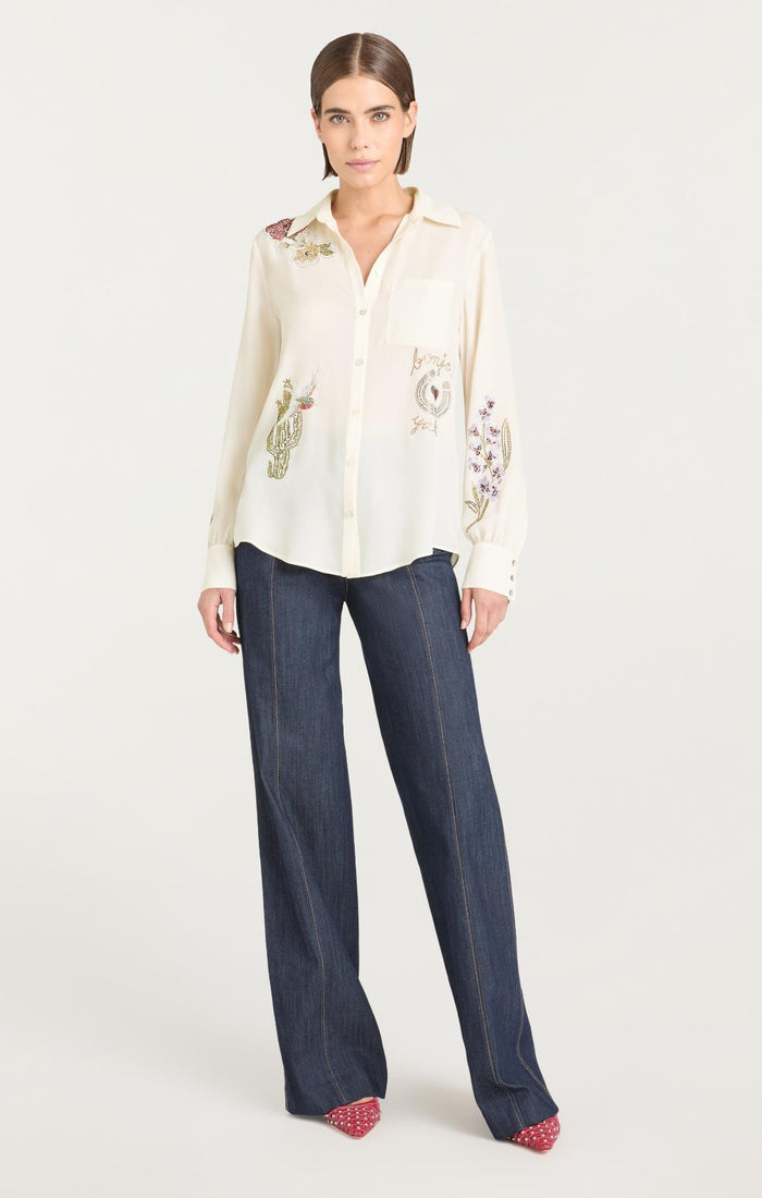 Cinq à Sept Western Amour Blanche Top Ivory