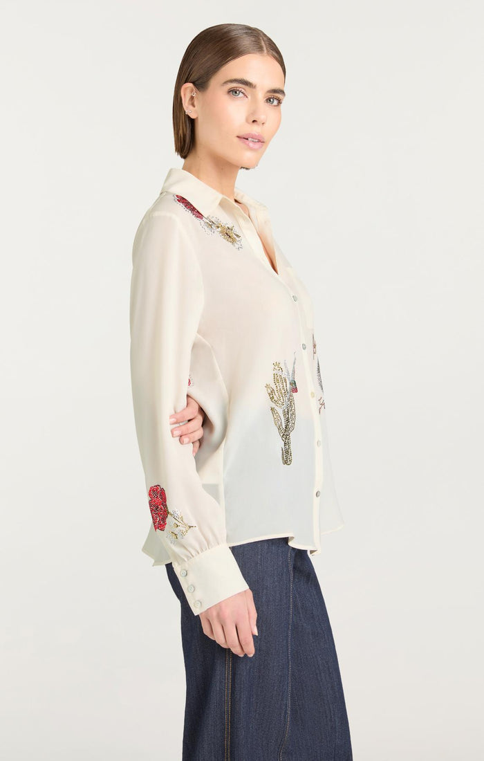Cinq à Sept Western Amour Blanche Top Ivory