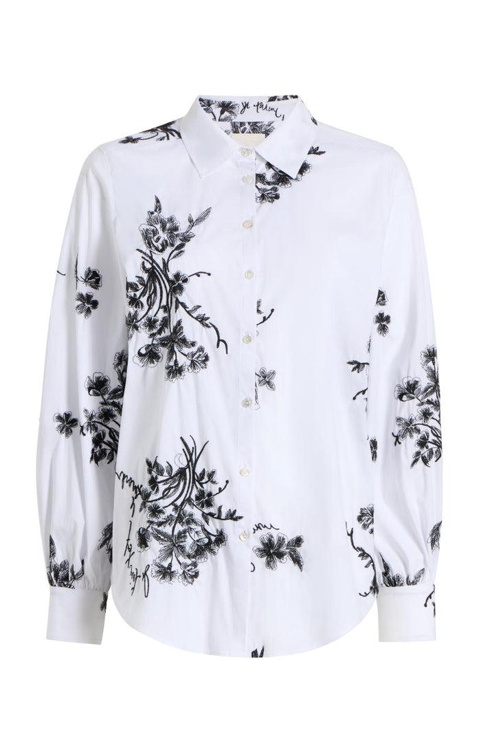 cinq à sept Wildflower Whimsy Esha Top White/black