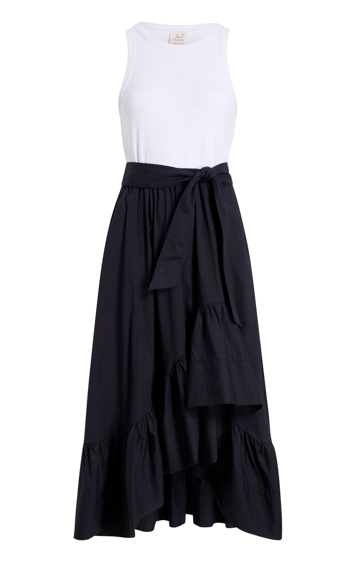 cinq à sept Zayla Dress White/navy