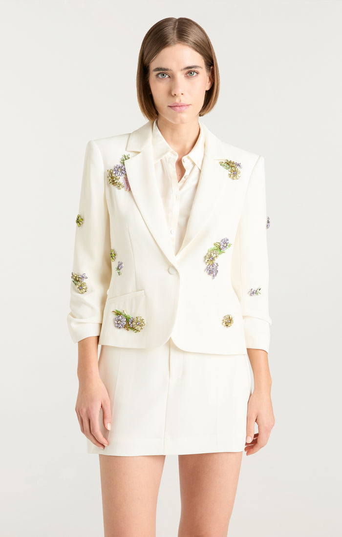 Cinq à Sept Crystal Ivy Le Petit Khloe Blazer Ivory/yolk Multi