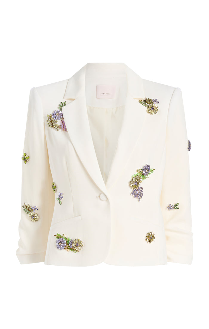 cinq à sept Crystal Ivy Le Petit Khloe Blazer Ivory/yolk Multi