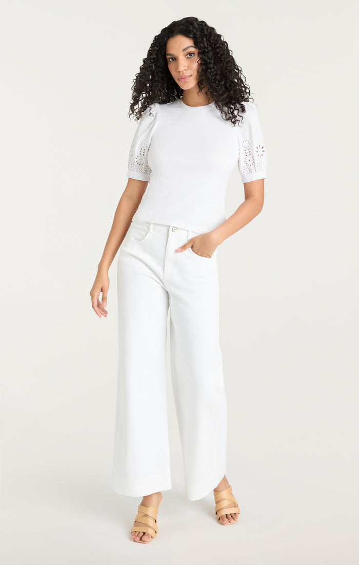 Cinq à Sept Embroidered Mazie Eyelet Coria Top White/white