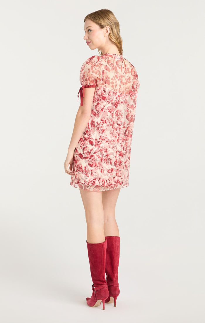 Cinq à Sept Floral Ribbons Junette Dress Cherry Rose Multi