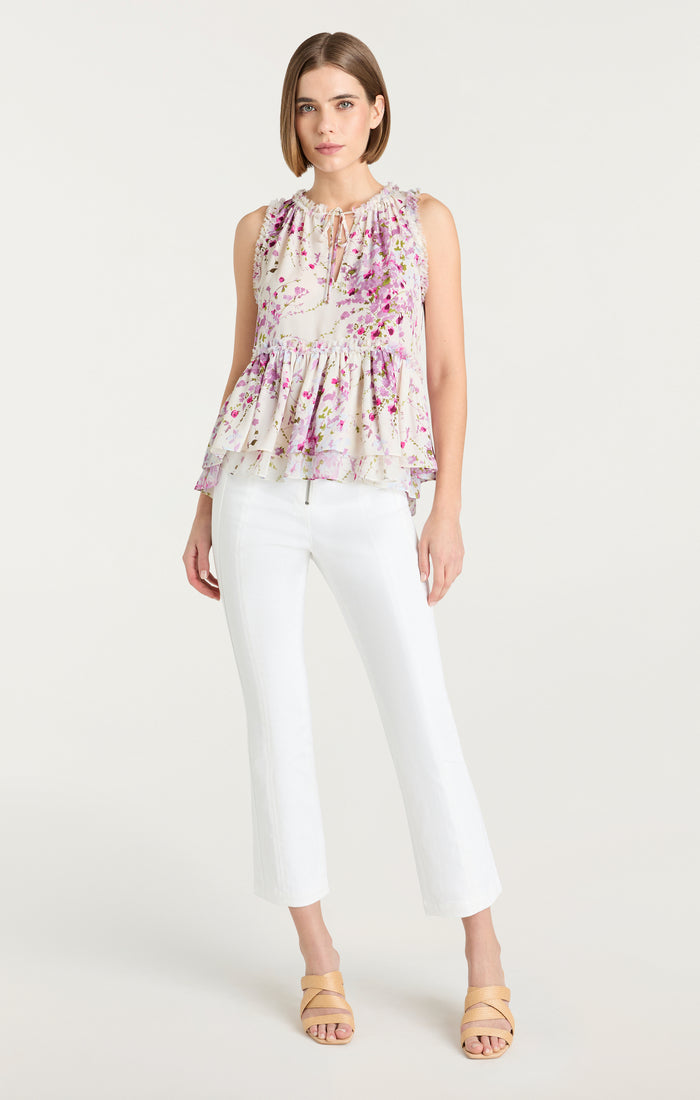 Cinq à Sept Midsummer Bloom Messina Top Ivory Multi