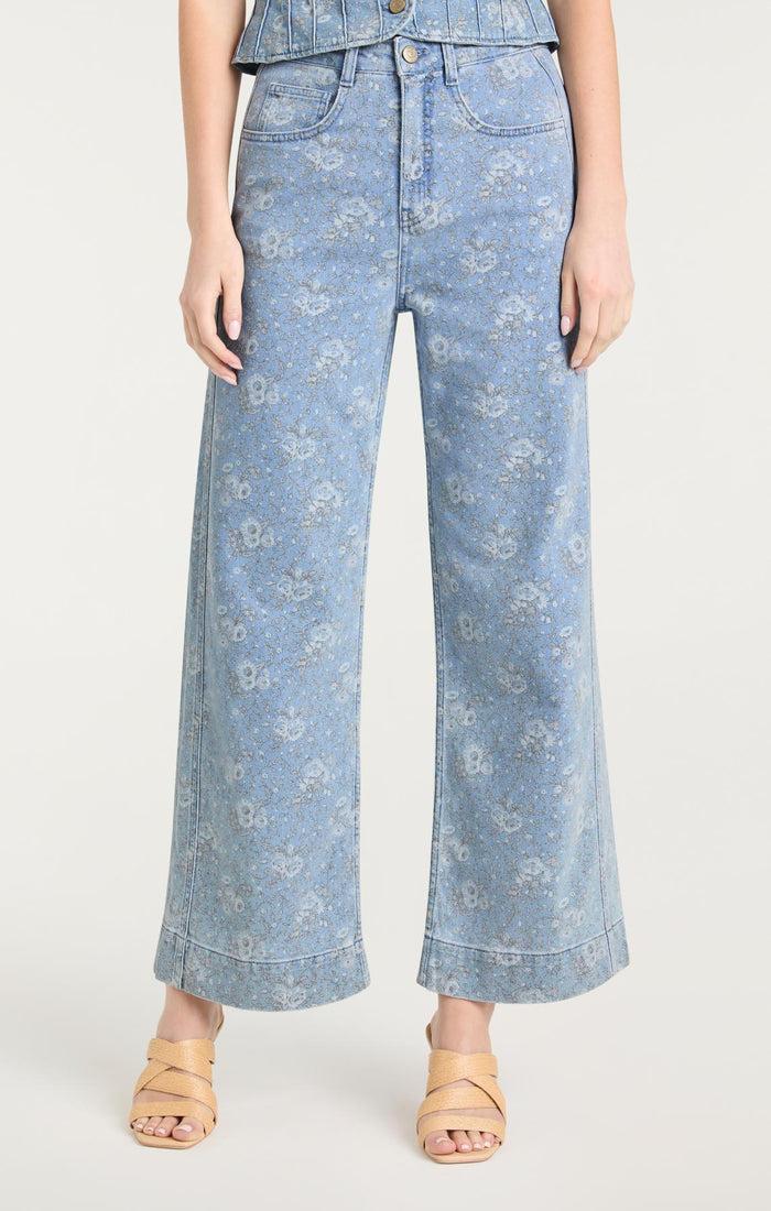 Cinq à Sept Petite Bouquet Denim Betsy Pant Cornflower Multi