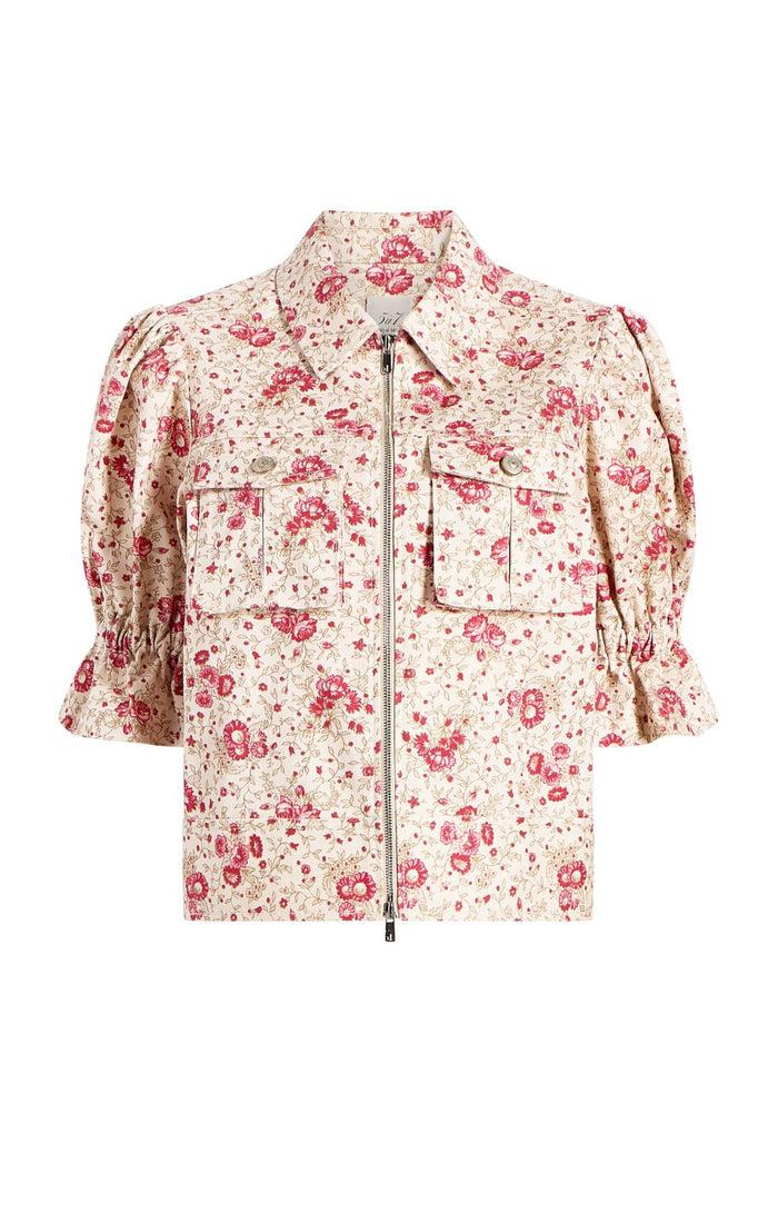 cinq à sept Petite Bouquet Holly Jacket Cherry Rose Multi