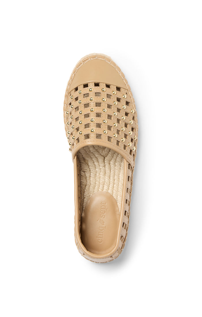 Cinq à Sept Rochel Cage Studded Espadrille Brown Sugar