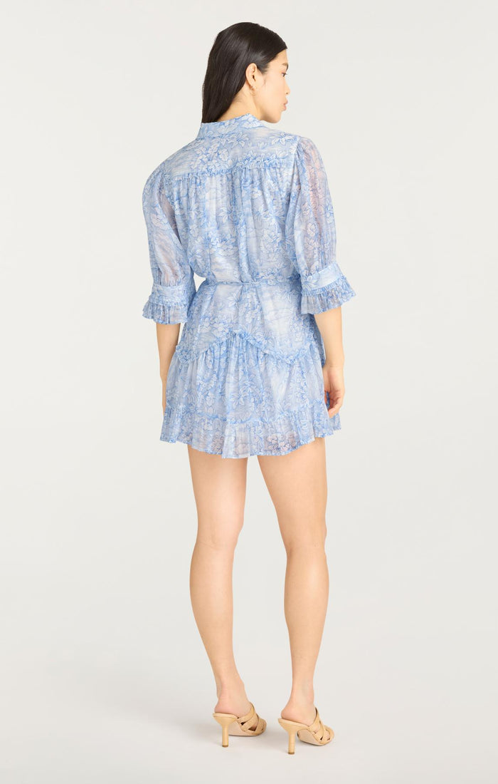 Cinq à Sept Scenic Toile Voile Gwendoline Dress White/dark Cerulean