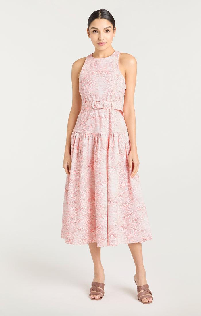 Cinq à Sept Scenic Toile Zoey Dress White/cherry Tomato