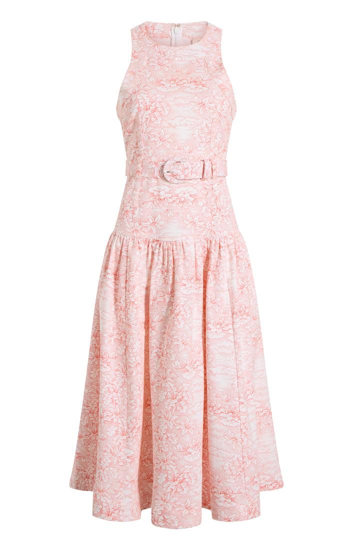 cinq à sept Scenic Toile Zoey Dress White/cherry Tomato