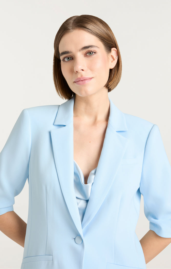 Cinq à Sept Short Sleeve Khloe Blazer Whispering Sky Multi