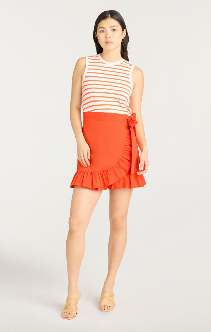 Cinq à Sept Stripe Mahlia Dress Cherry Tomato/cherry Tomato