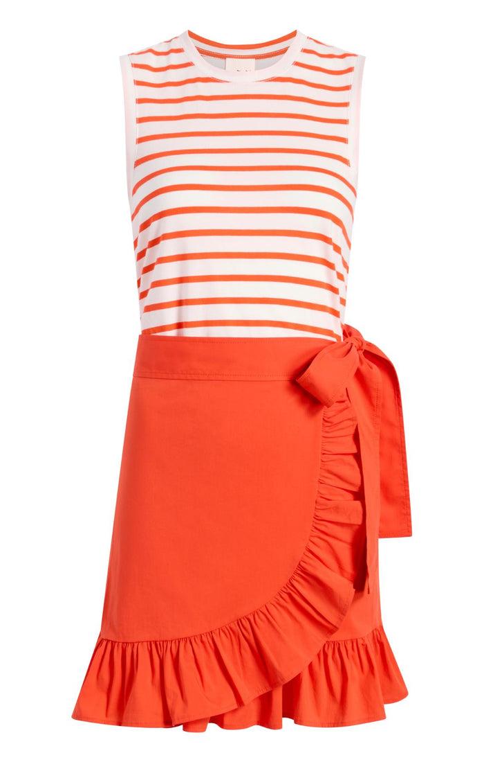 cinq à sept Stripe Mahlia Dress Cherry Tomato/cherry Tomato