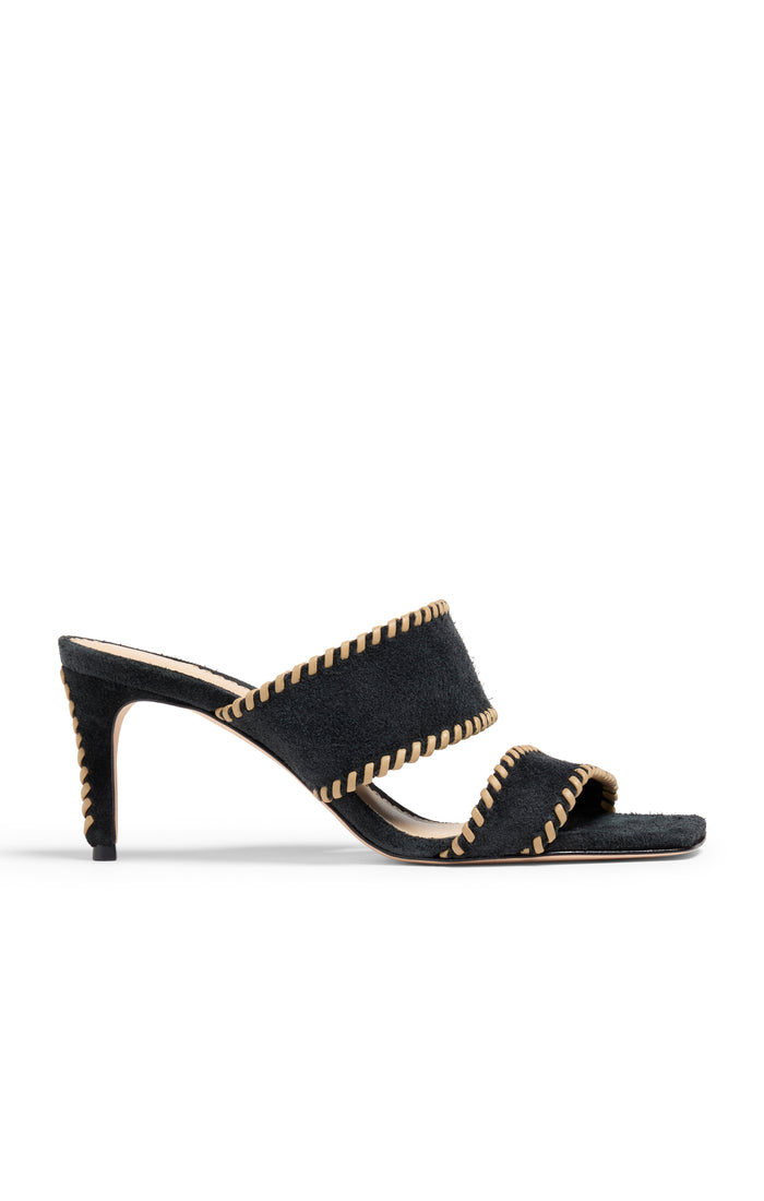 cinq à sept Sutton Whipstitch Sandal Black/brown Sugar