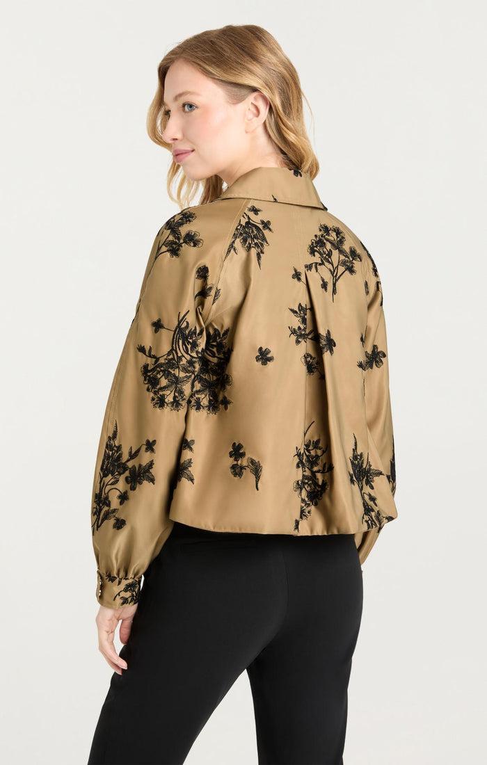 Cinq à Sept Wildflower Whimsy Adami Jacket Brown Sandstone/black