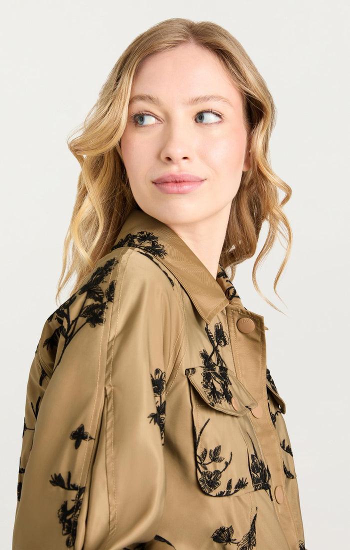 Cinq à Sept Wildflower Whimsy Adami Jacket Brown Sandstone/black