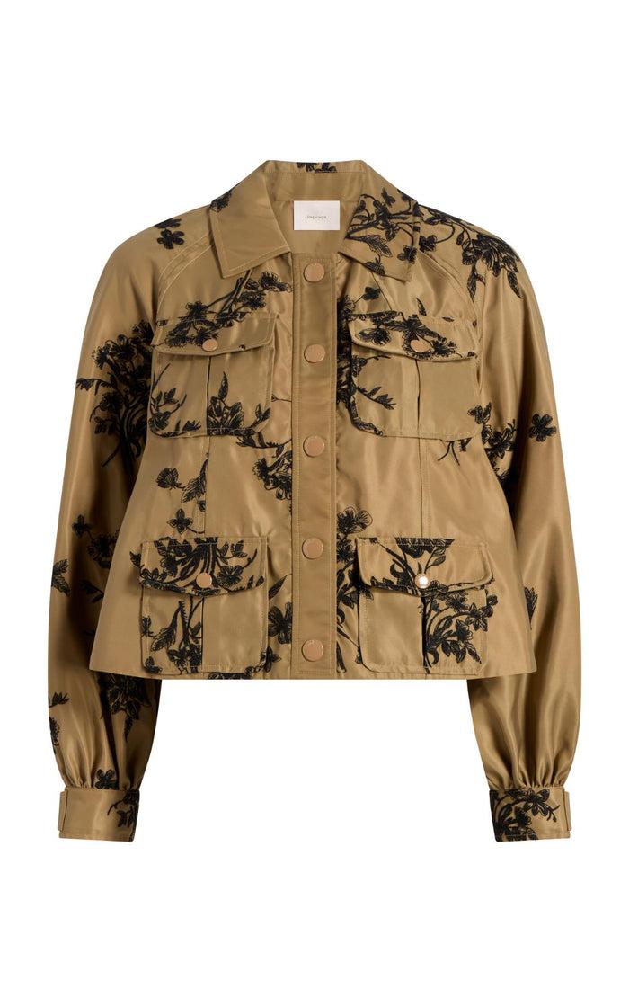 cinq à sept Wildflower Whimsy Adami Jacket Brown Sandstone/black