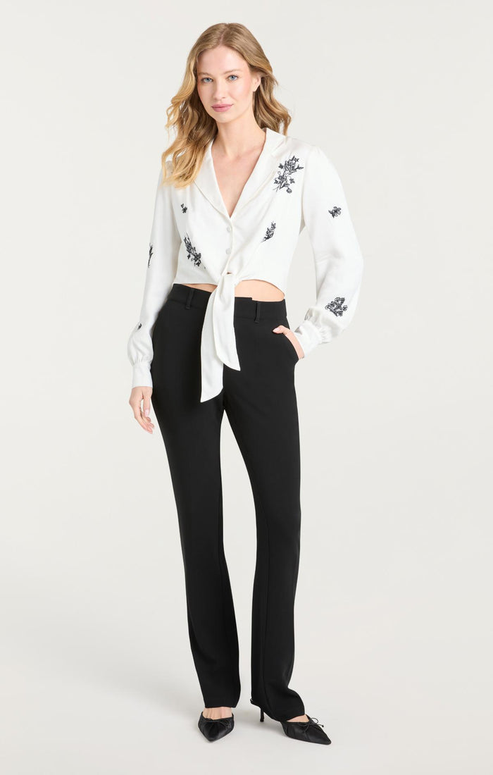 Cinq à Sept Wildflower Whimsy Marin Top Ivory/black