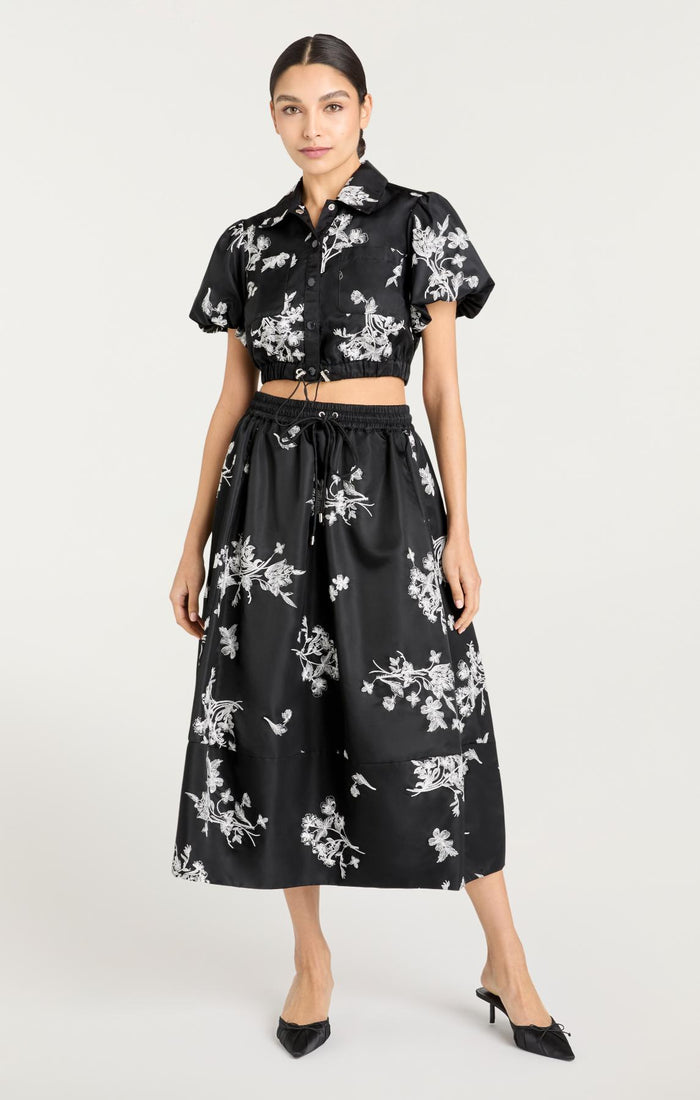 Cinq à Sept Wildflower Whimsy Sirani Skirt Black/ivory