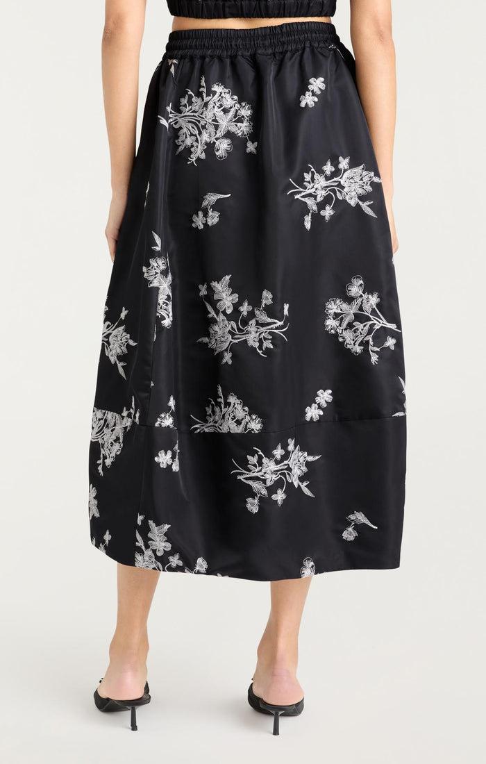 Cinq à Sept Wildflower Whimsy Sirani Skirt Black/ivory