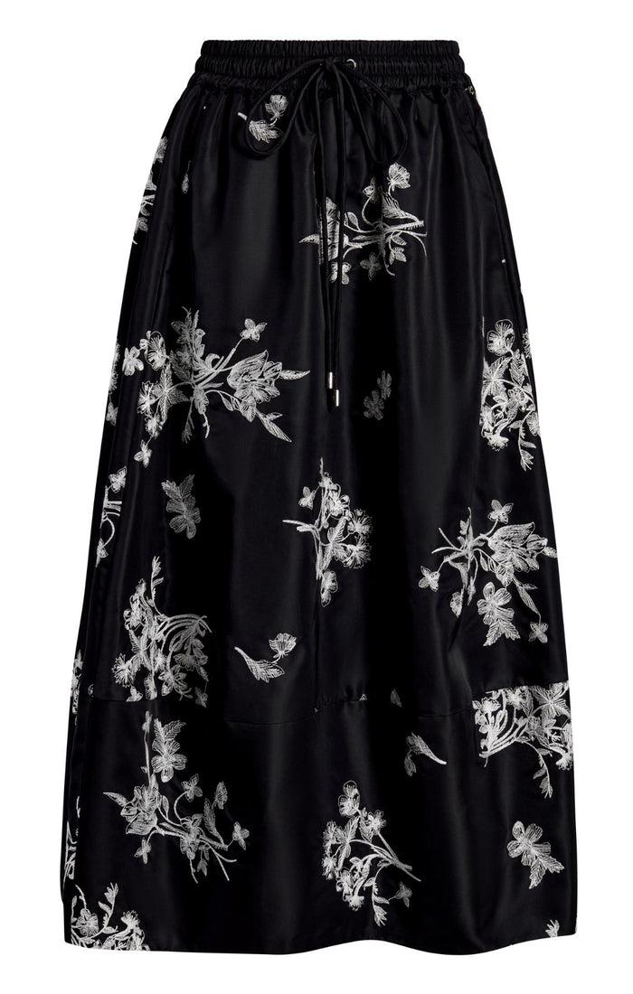 cinq à sept Wildflower Whimsy Sirani Skirt Black/ivory