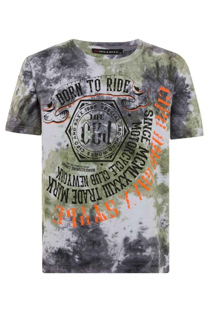 cipo & baxx BT103 Washing Patterned Children's T-Shirt ANTHRACITE